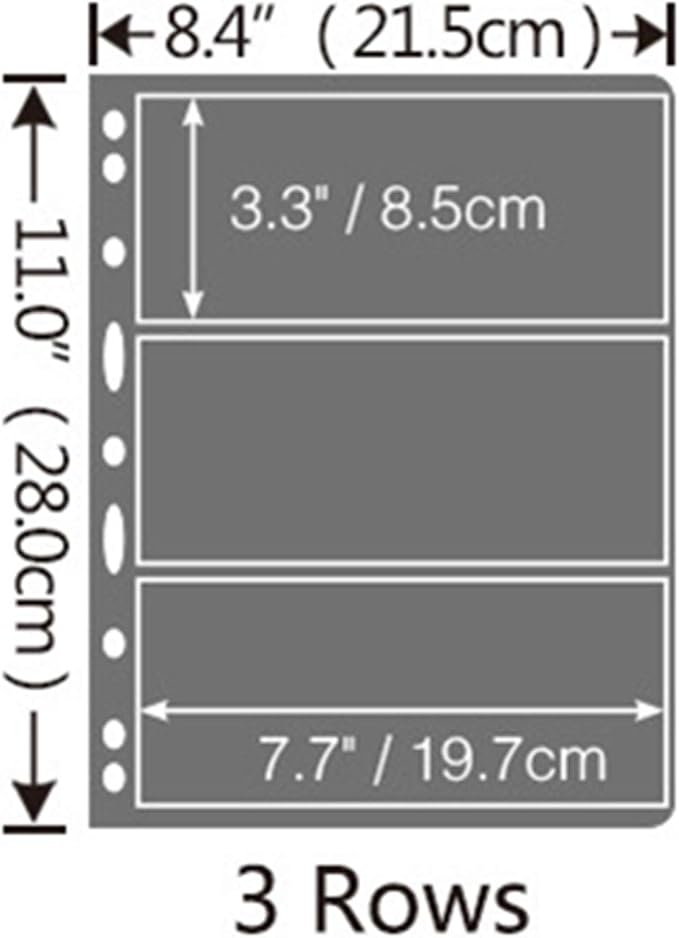 MUDOR Stamp Pages for Stamp Collection Album Binder Book, 10 Sheet 3 Rows | - Image 3
