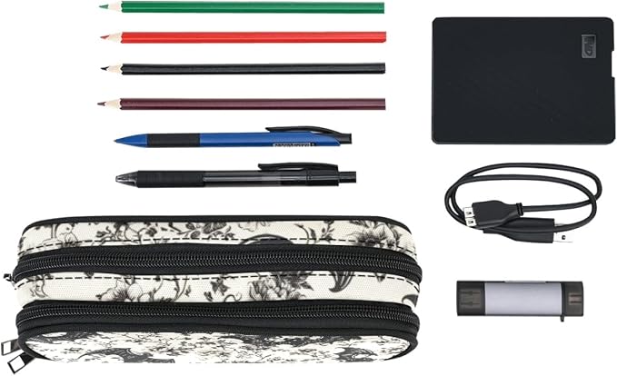 ANANGTEE Bat Flowers Pencil Pouch Case - Image 3