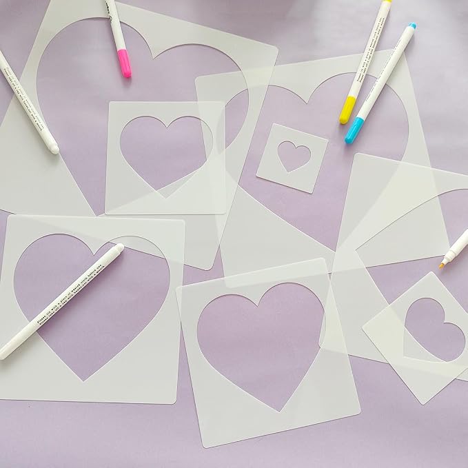 8 PCS Large Heart Stencil, Heart Stencils Different Sizes, Hearts Template - Image 6