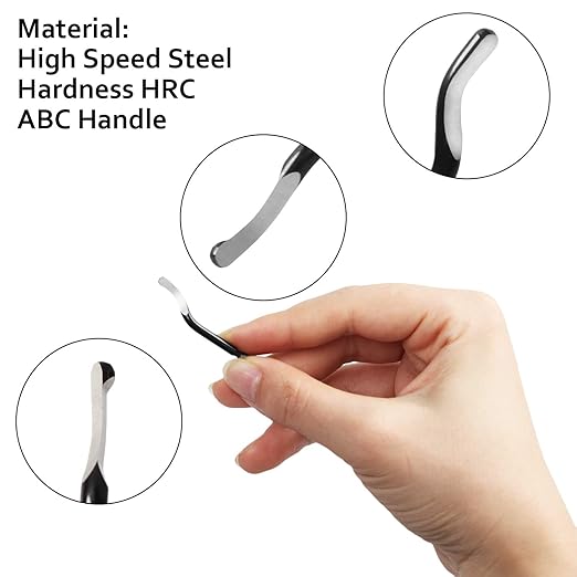 Metal Deburring Tool Kit – Precision Burr Remover Set with 10 High-Speed Steel Blades & Ergonomic Anti-Slip Handle – Ideal for Metal, Plastic, Aluminum, Copper, and Steel Edge Smoothing