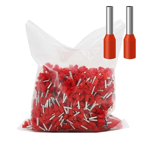 Fidioto AWG18 1000pcs Wire Ferrules Terminals, AWG18 Terminal Connector Wire Insulated Cord Pin Ends Terminals for Electric, Industrial, Chemical Industry, Power Control System, etc.