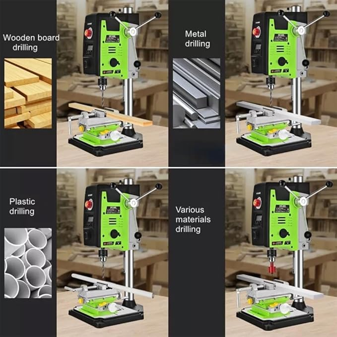Bench Drill Stand 800W Brushed digital display Mini Electric Bench Drilling Machine Chuck 1.5-16mm 6-Speed Benchtop Drill Press, Spindle Speed: 200-2500r/min