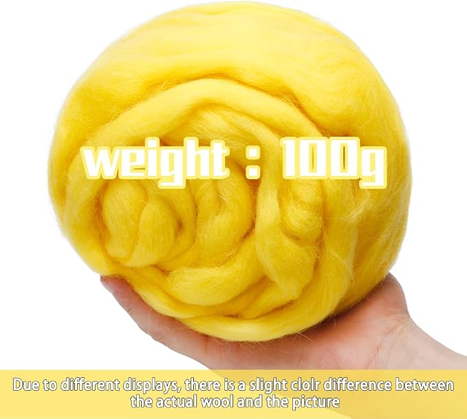 3.53oz Wool Roving, Wool Felting Supplies, Pure Wools, Chunky Yarn, Spinning - Image 2