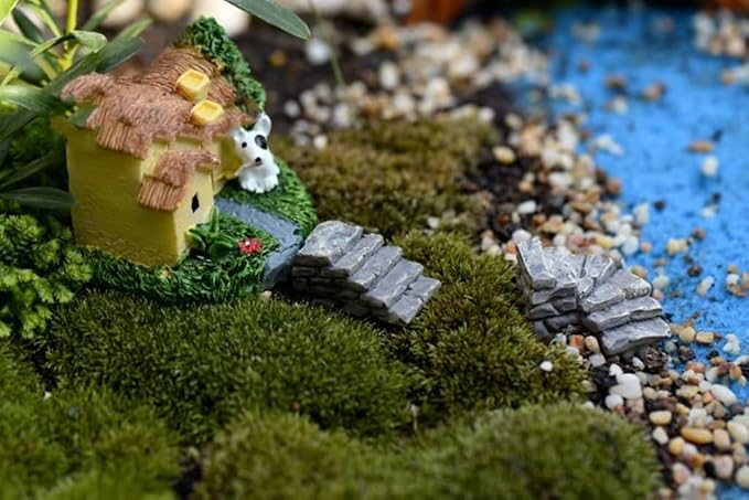 Jinshining Curved Stone Steps Miniature Fairy Garden Accessories, Miniature - Image 3