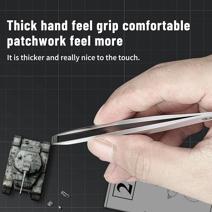 stedi 2PCS Precision Thickened Tweezer Set, Model Hobbyist Tools, Ultra - Image 5