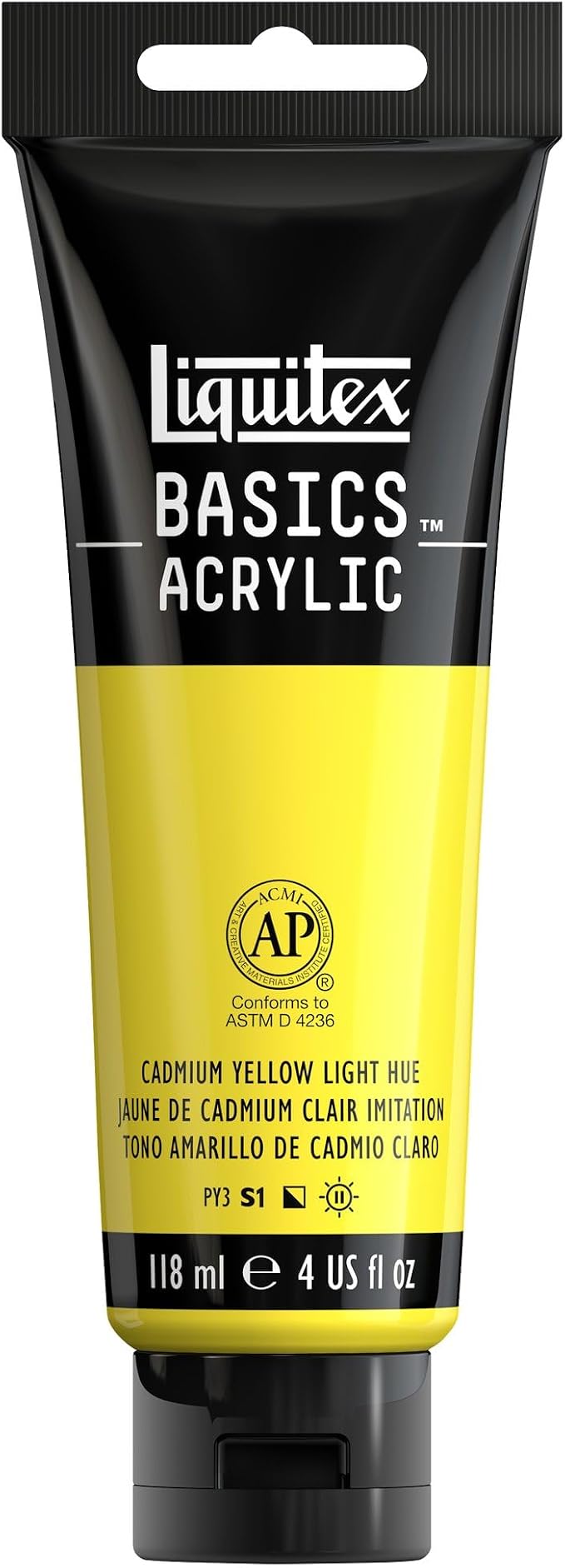 Liquitex BASICS Acrylic Paint, 118ml Tube, Cadmium Yellow Light Hue by Liquitex