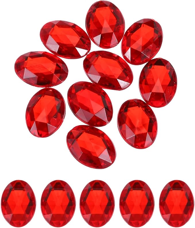 MECCANIXITY 10Pcs Acrylic Oval Gems 30x40 mm Flat Back Artificial Rhinestones by MECCANIXITY