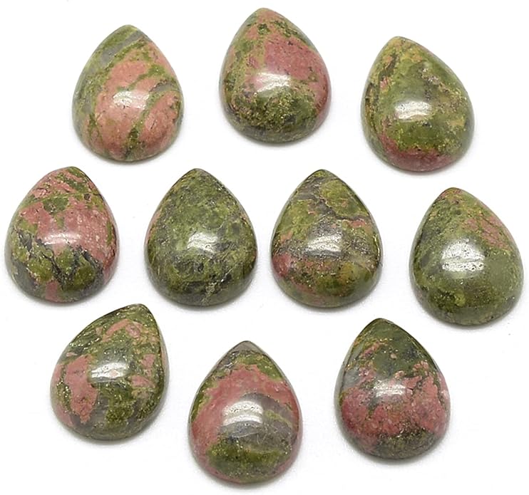 Fashewelry Natural Teardrop Flat Back Cabochons Beads by FASHEWELRY