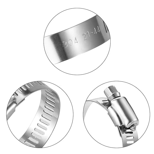 LOKMAN 20 Pack Stainless Steel Hose Clamp Adjustable 1-5/8'' - 2-1/2'' (40-63mm) Worm Gear Hose Clamp, Metal Fuel Line Pipe Clamp for Plumbing, Automotive And Mechanical Application