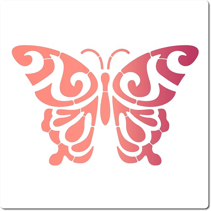 GORGECRAFT 12"X12"Butterfly Stencil Mandala Pattern Templates Reusable by GORGECRAFT