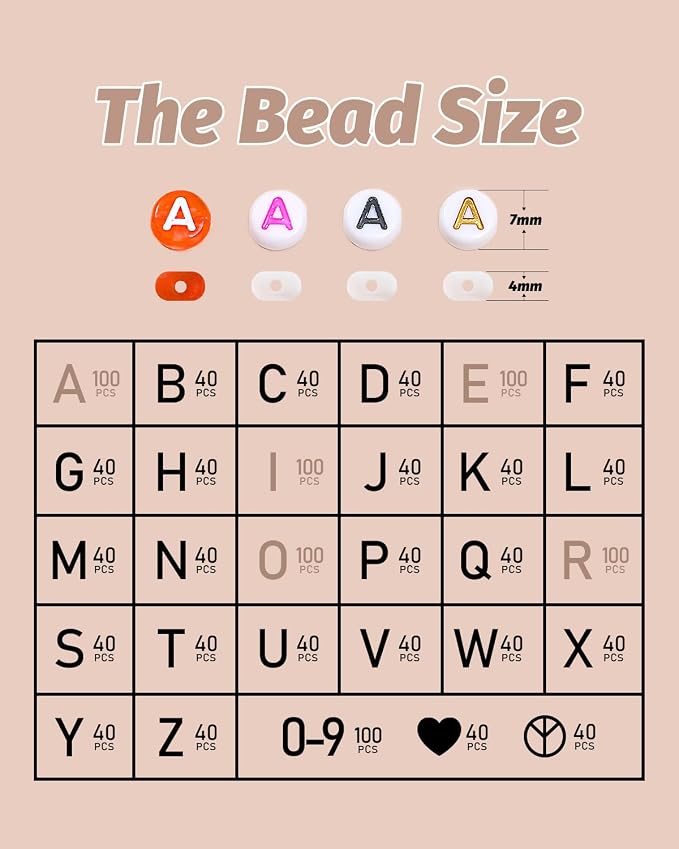 DoDoBeads Alphabet Beads for Bracelets - Image 2