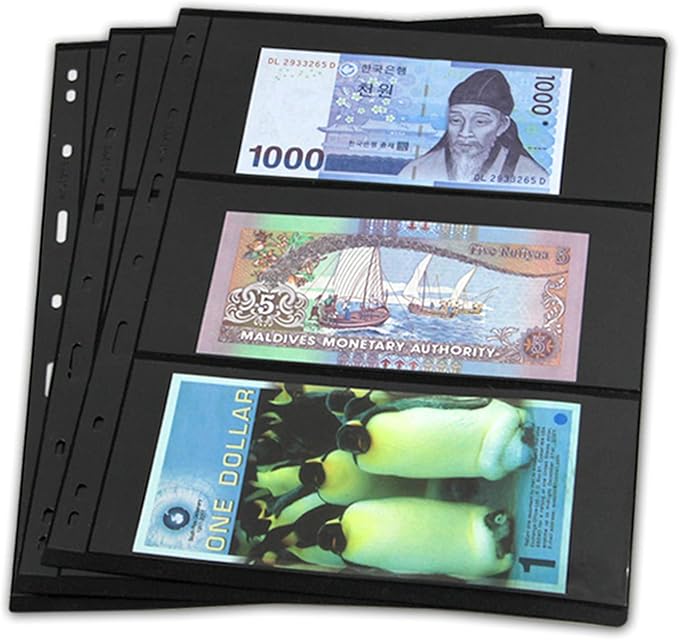 MUDOR 20 Sheets Stamp Pages for Collection Album Binder Book, 3 Pocket | 120 - Image 3