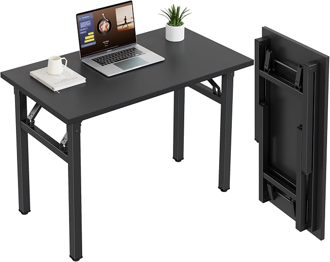 Need Small Folding Computer Desk, 35.8 Inch Writing Table, Sturdy Foldable Desk by Need