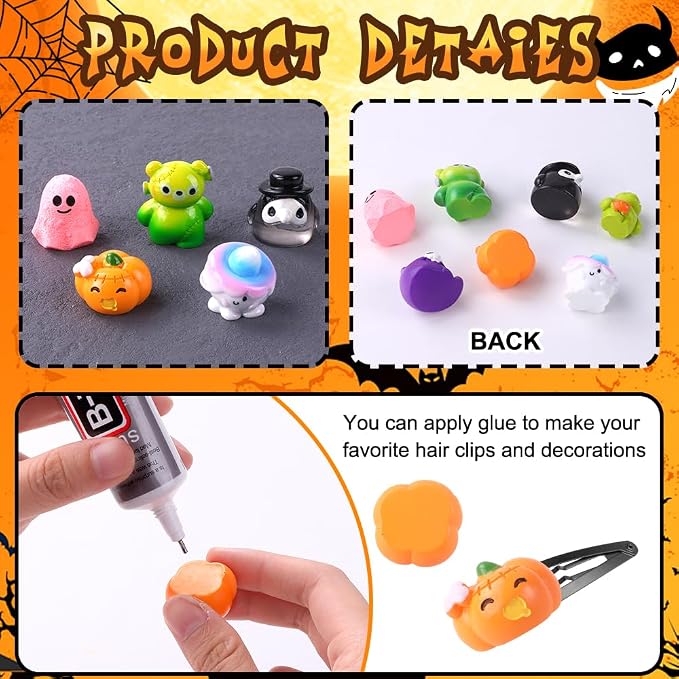 DIYDEC 50pcs Halloween Mini Resin Figures 50 Styles Tiny Resin Figures - Image 4