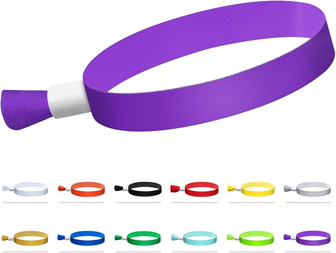 100 Pcs Cloth Event Wristbands, Event Wristbands, Colored Wrist Bands for Events, for Lightweight Concert Wrist Strap for Activities, Party Bracelets for Events (Color : Purple)