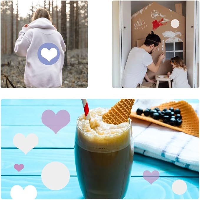 8 PCS Large Heart Stencil, Heart Stencils Different Sizes, Hearts Template - Image 2