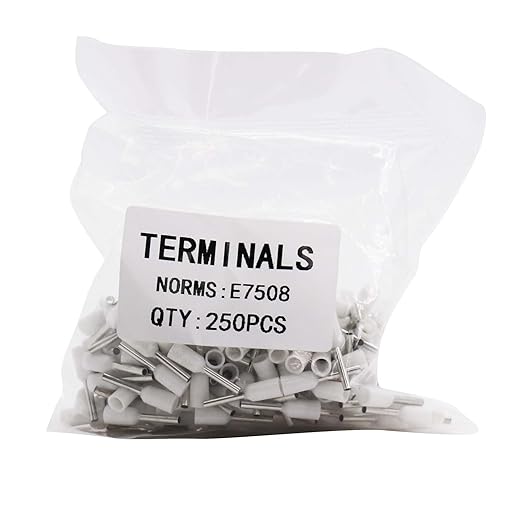 Fidioto 20AWG Wire Ferrules, 250pcs White AWG20 Insulated Ferrule Crimp Pin Terminal Kit for Electrical Projects