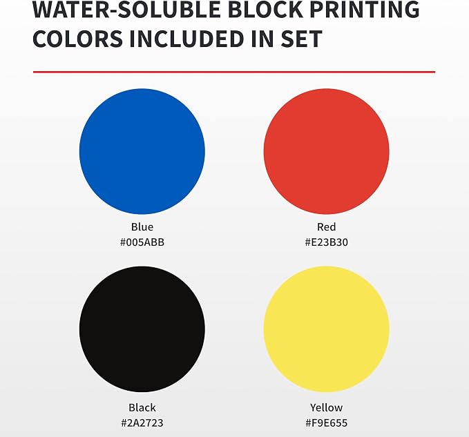 Speedball Water-Soluble Block Printing Ink Set – 4 Bold Colors - Image 4