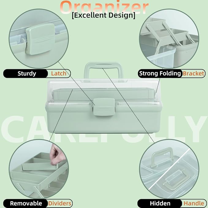 TERGOO 14in 3-Layer Multipurpose Craft Organizers and Storage - Image 6