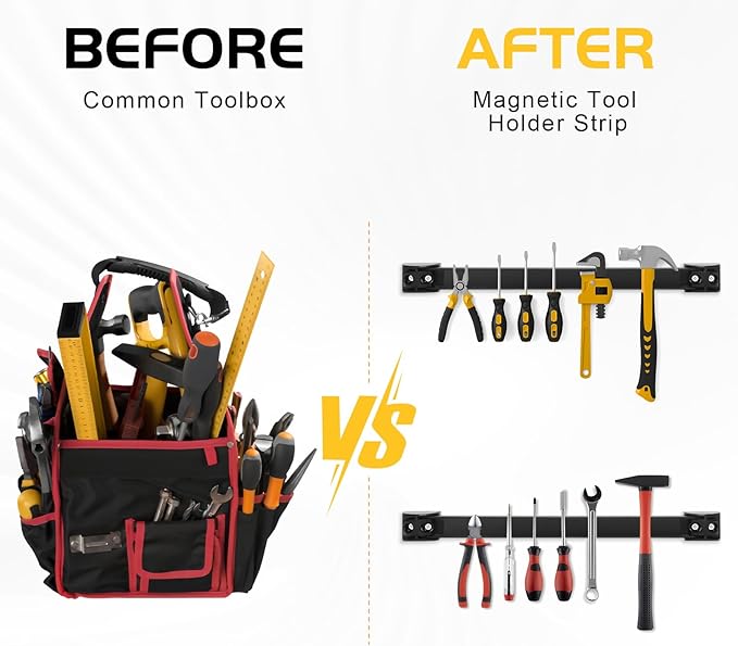 DGSL Magnetic Tool Holder Strip 5 Pack, 18 In Heavy Duty Tool Organizer Magnetic Strip, Tool Magnet Bar For Garage Tool Organization