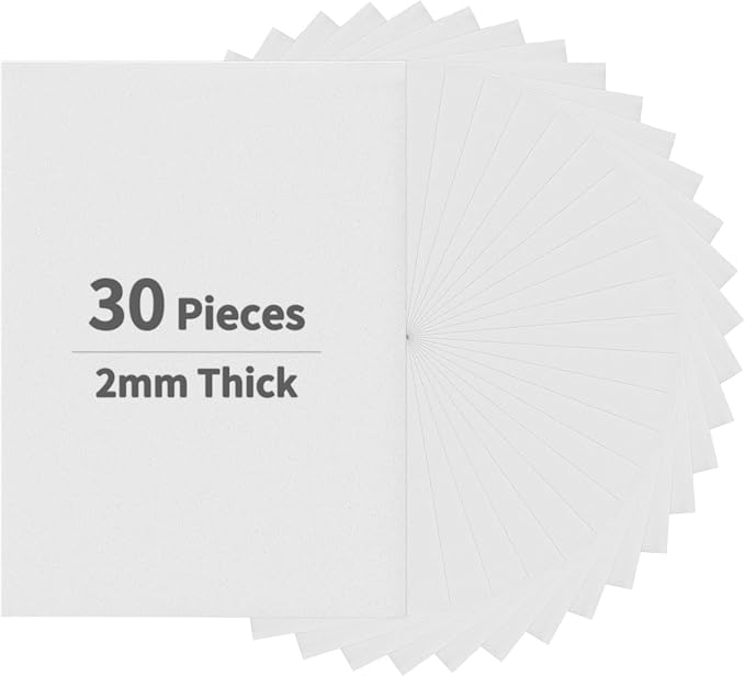 biguphate 30 Pack White EVA Foam Sheets, 11.8 x 7.87 Inch, 2mm Thick Foam Paper by Biguphate
