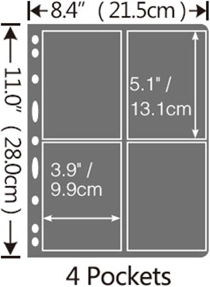 MUDOR Stamp Pages for Stamp Collection Album Binder Book, 10 Sheet 4 Grids | - Image 3
