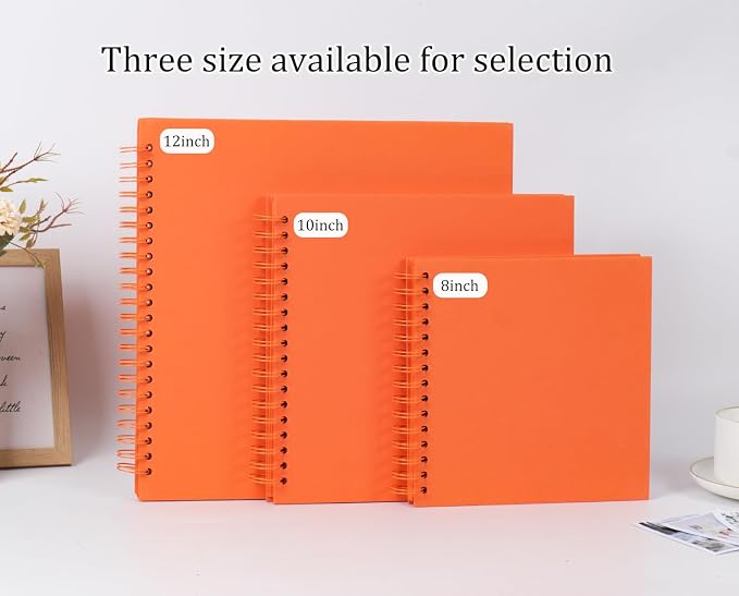 RECUTMS 12x12 Scrapbook 60 Page Kraft Paper DIY Graduation Album Orange | 250gsm - Image 6