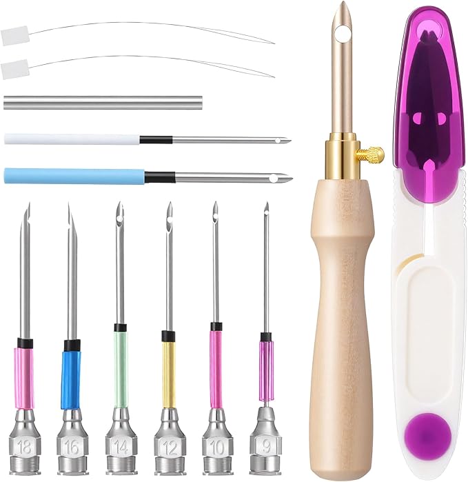 12PCS Punch Needle Kit, Adjustable Punch Needle Tool, Wooden Handle Embroidery by Unknown