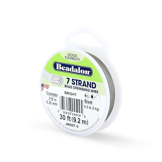 Beadalon 7-Strand Stainless Steel Beading Wire, Flexible & Durable Wire by Beadalon