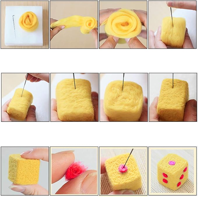 QMNNMA Wool Roving Bulk, 8.82oz Needle Felting Wool, Wool Roving Top-Yellow | - Image 5