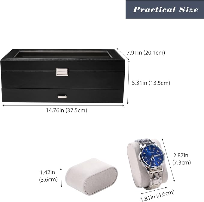 ProCase Watch Box, 14 Slot Mens Watch Case - Image 7