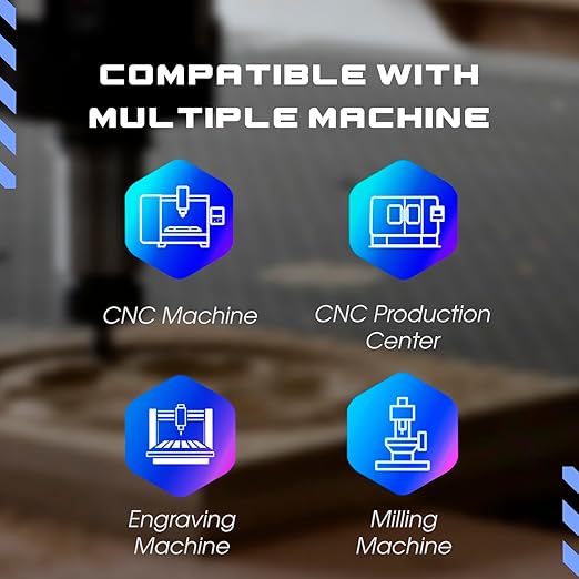 O-Flute Spiral Router Bit Set, 1/4 Inch Shank, Nano-Coated Solid Carbide CNC Router Bits for Aluminum, Plastic, Acrylic, Metal, Wood, MDF (3pcs 1/8"+3pcs 1/4")