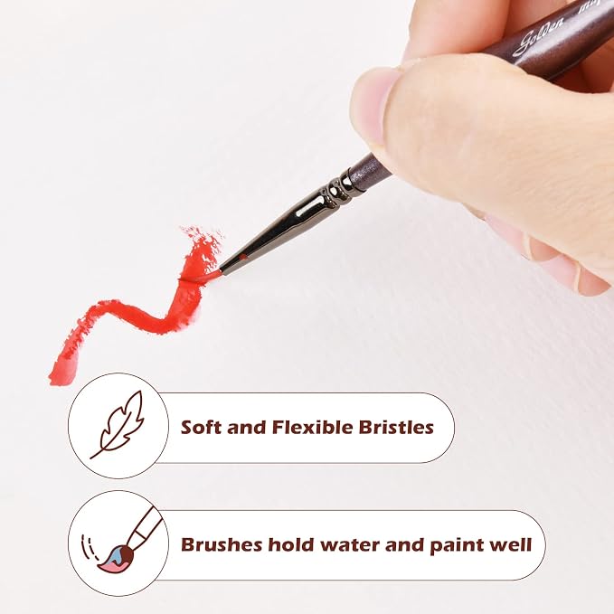 Golden Maple Miniature Paint Brushes, Fine Detailing - Image 7