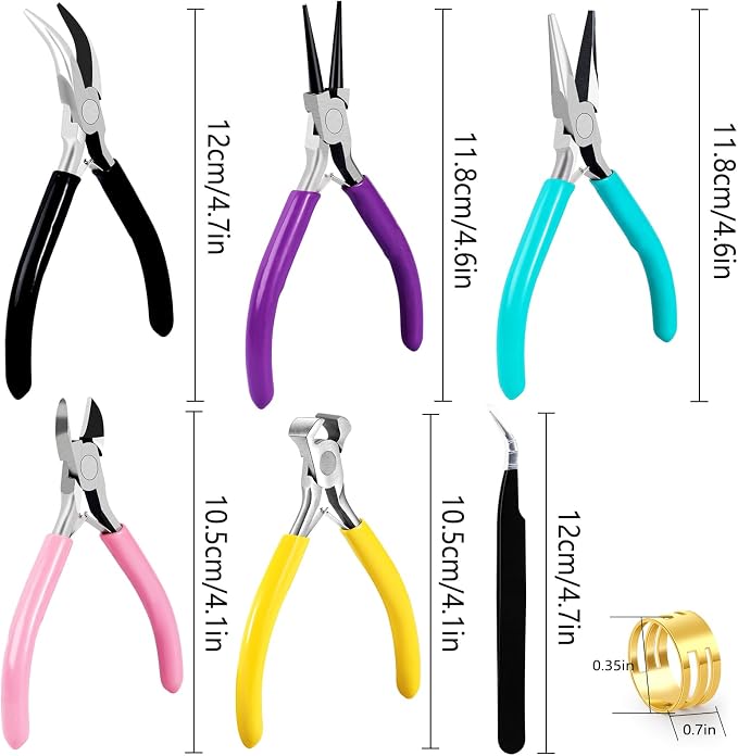 URSKYTOUS 5Pcs Jewelry Pliers Set Jewelry Making Pliers Tools Kit Include - Image 4