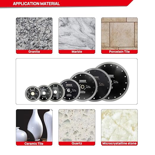 DT-DIATOOL Diamond Granite Blade 6 Inch for Marble Porcelain Tile Ceramic Diamond Cutting Disc with Mesh Turbo Diamond Segments