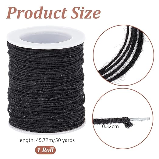 OLYCRAFT 50 Yards/45.7m Black Wire Cotton Covered Cloth Covered Stem Floral Wire - Image 2