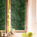 Dark Jade Green Golden Fluid Mosaic Window Films Decorative Double-Side Privacy by Unknown