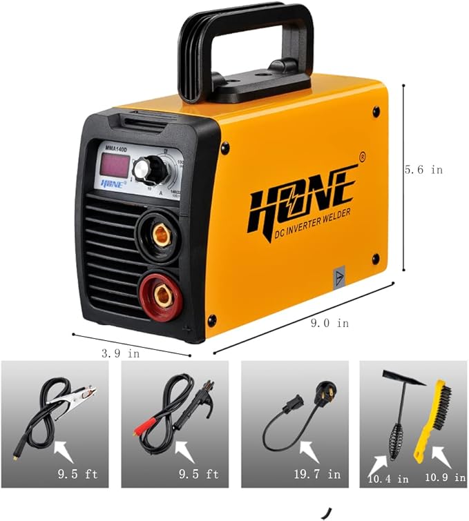HONE ARC Welder 110V/220V, Actual 140Amp Stick Welder, Digital IGBT Inverter LCD Display Welding Machine with Hot Start Arc Force Anti-Stick, High Efficiency for Welding Rod 1/16-1/8-Inch