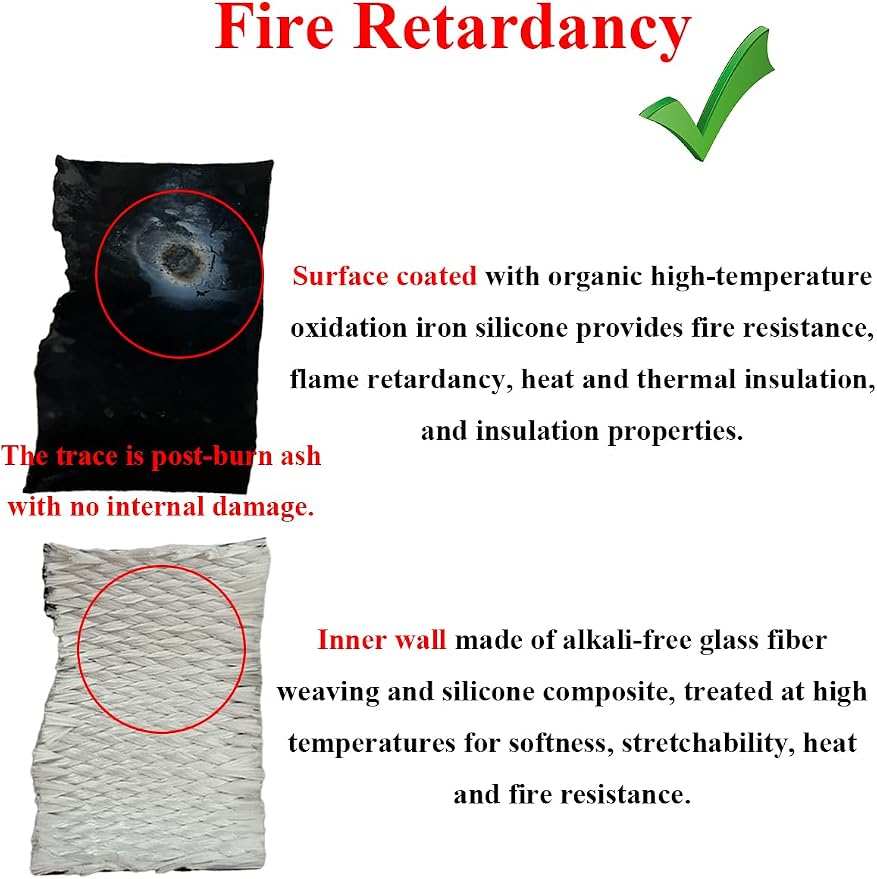 YAMAKATO 1-1/2" ID Heat Shielded Fire Thermo Armor Fire Sleeve Silicone Coated - Image 4