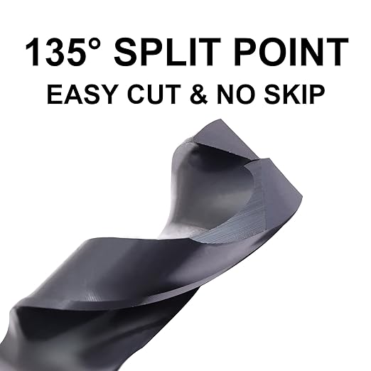 5/8 Cobalt Drill Bit for Metal and Hardened Steel, 1/2 Inch Reduced Shank M35 HSS Twist Jobber Drill Bit, with Index Storage Case