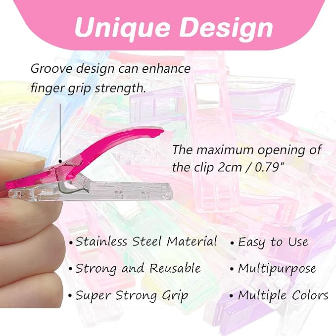 Large Sewing Clips for Fabric and Quilting 30 Pcs, KOLUP Jumbo Quilting Clips - Image 4