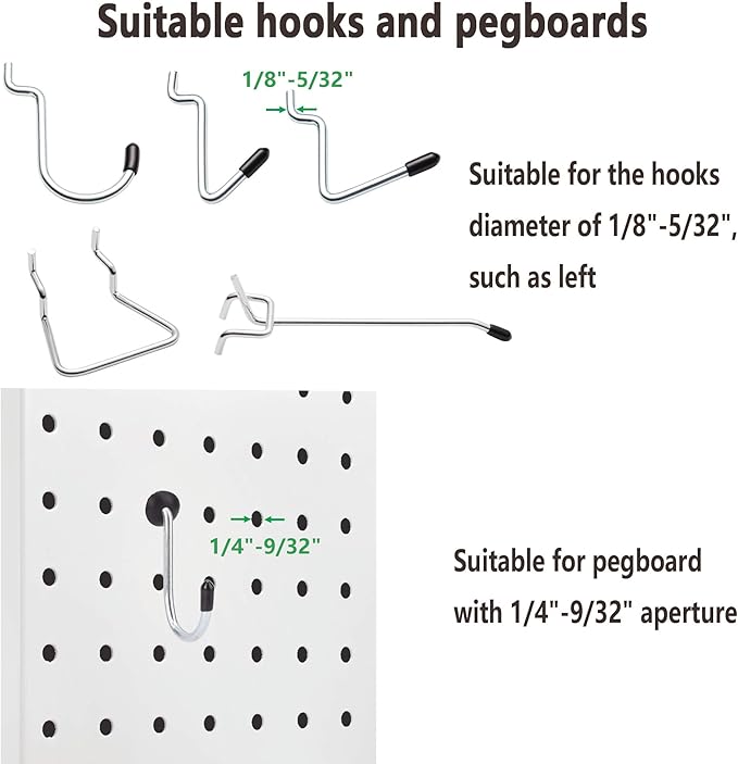 Pegboard Hook Locks, for Stopping Hooks from Falling Off, 60PCS, Black