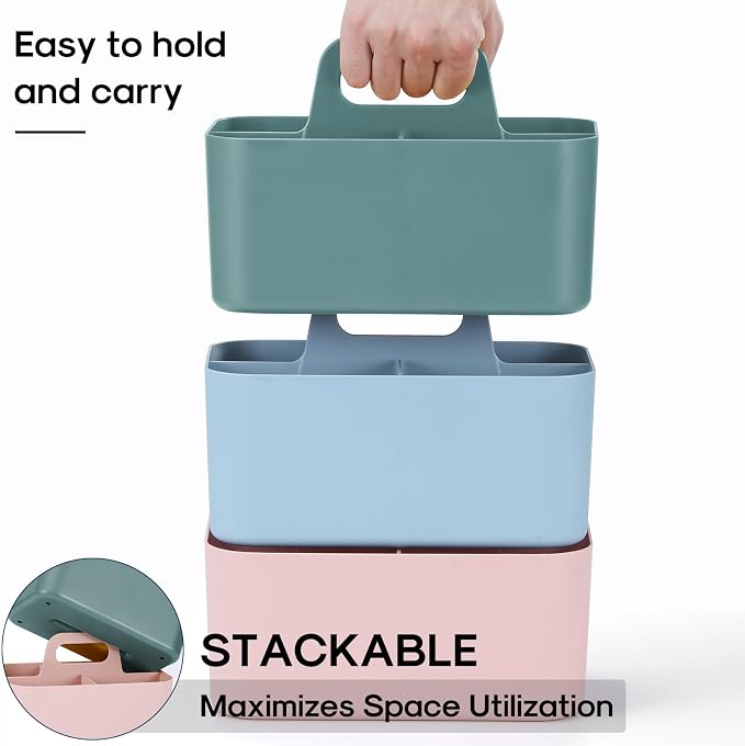 Multiuse Caddy Organizer with Handle, Portable Divided Plastic Tote Bin - Image 7