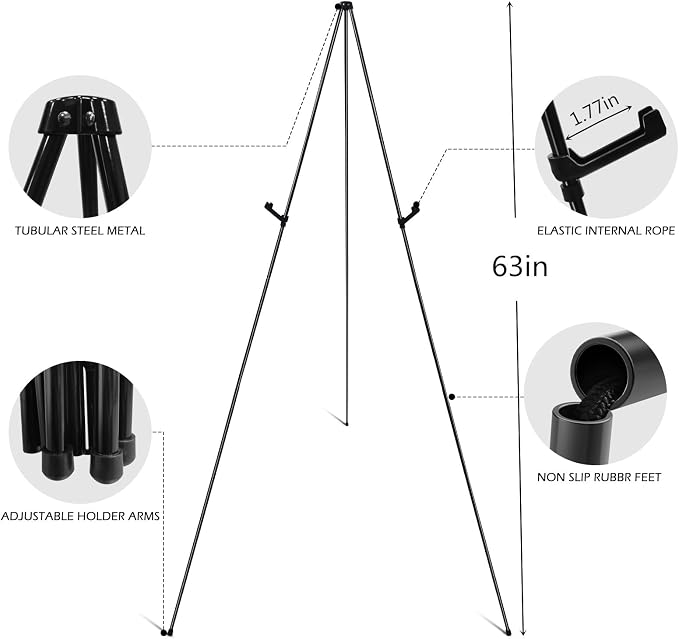 RRFTOK 4 Pack 63 in Sign Easel Stands, Instant-Fold Tripods - Image 6