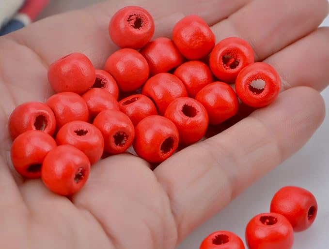 AD Beads Wood Spacer Loose Wooden Craft Beads Big Hole Beads Assorted - Image 3