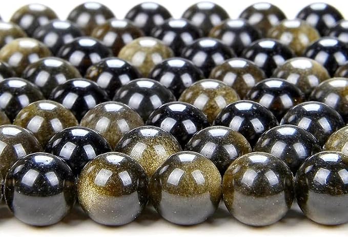 Zenkeeper 116 Pcs Gold Sheen Obsidian Beads - Image 2