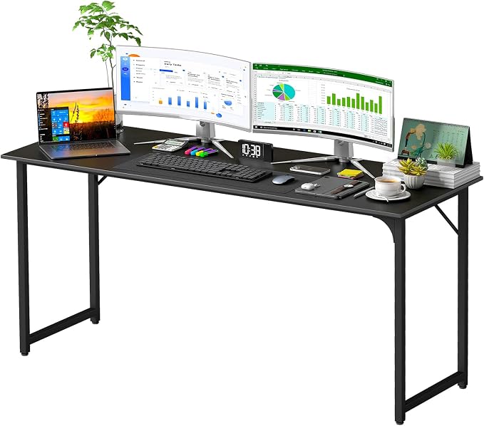 PayLessHere | 63 Inch Computer Desk | Black | Office Desk by PayLessHere