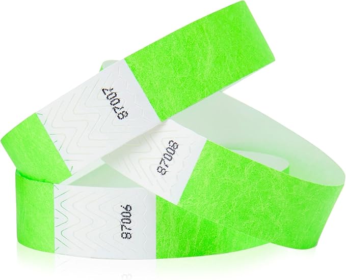 600 WristCo Neon Green Tyvek Wristbands for Events - Tamper-Proof Design & Fluorescent Color Prevent Reuse Premium-Grade Bracelets for Hospital & Medical ID, Party & VIP Identification