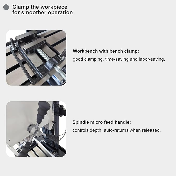 1300W Drilling and Milling Machine with Support Base, R8 Spindle Taper, 1.1" Drilling Diameter, Integrated Vertical Drilling and Milling Lathe for Metal, Wood and Plastic 110V