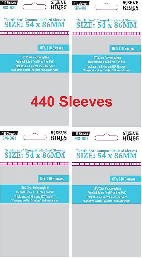 Sleeve Kings North Sea Compatible Sleeves 54 X 86 mm by SleeveKings